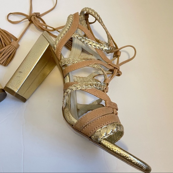 Metallic Gold &Tan BCBGeneration Chunky Heels - Picture 7 of 9